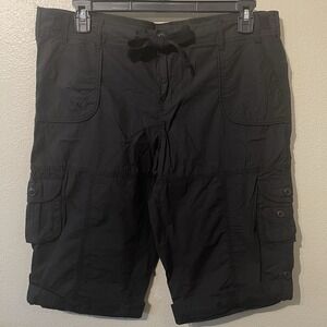 NWT Calvin Klein Cargo Shorts Black Roll Up‎  Women's Size L